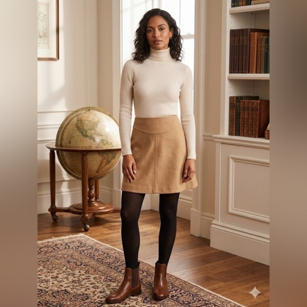 NWT Re:named Women’s Medium Brown Suede Mini A Line Skirt High Rise Back Zip M